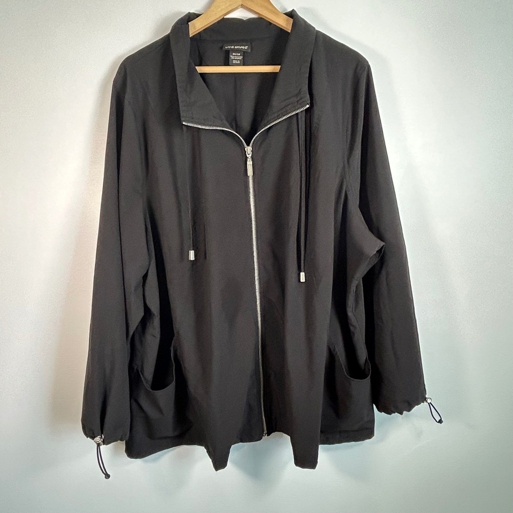 Lane Bryant Black Zip Up Lightweight Jacket Women's Plus Size 26/28‎